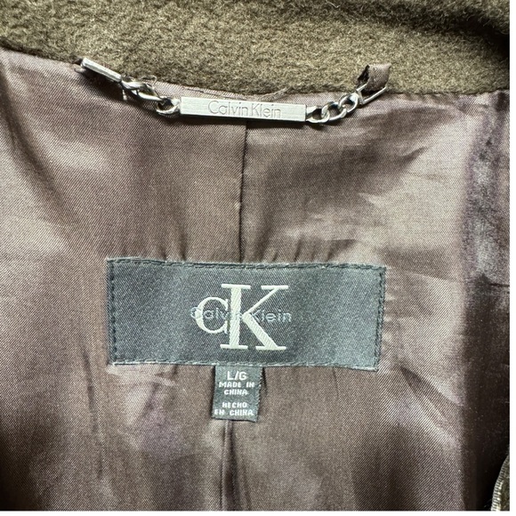 Calvin Klein Angora Rabbit Hair Wool Chocolate Brown Peacoat Like New soft cozy - Picture 8 of 16